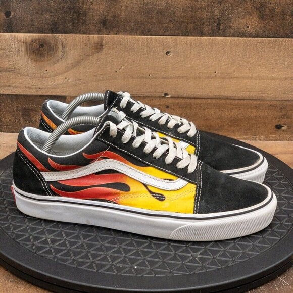 VANS OLD SKOOL FLAMES PRINT MENS ATHLETIC SHOES RETRO SNEAKERS LOW SIZE 10 - Picture 9 of 9